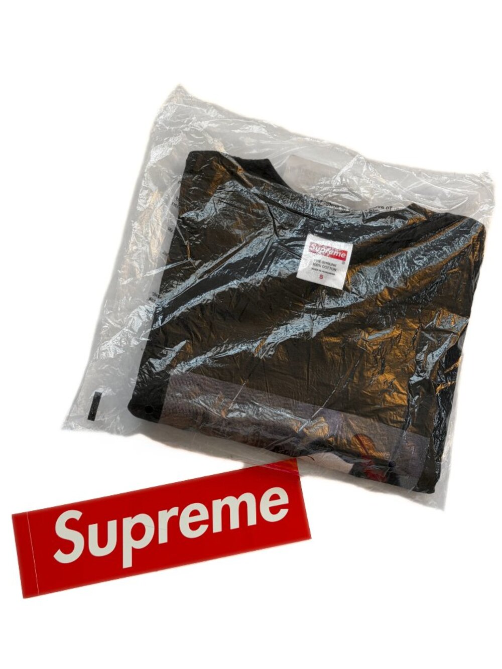 Supreme Snow White Tee Black Moss White Size Small New with Tags (Inc. sticker)